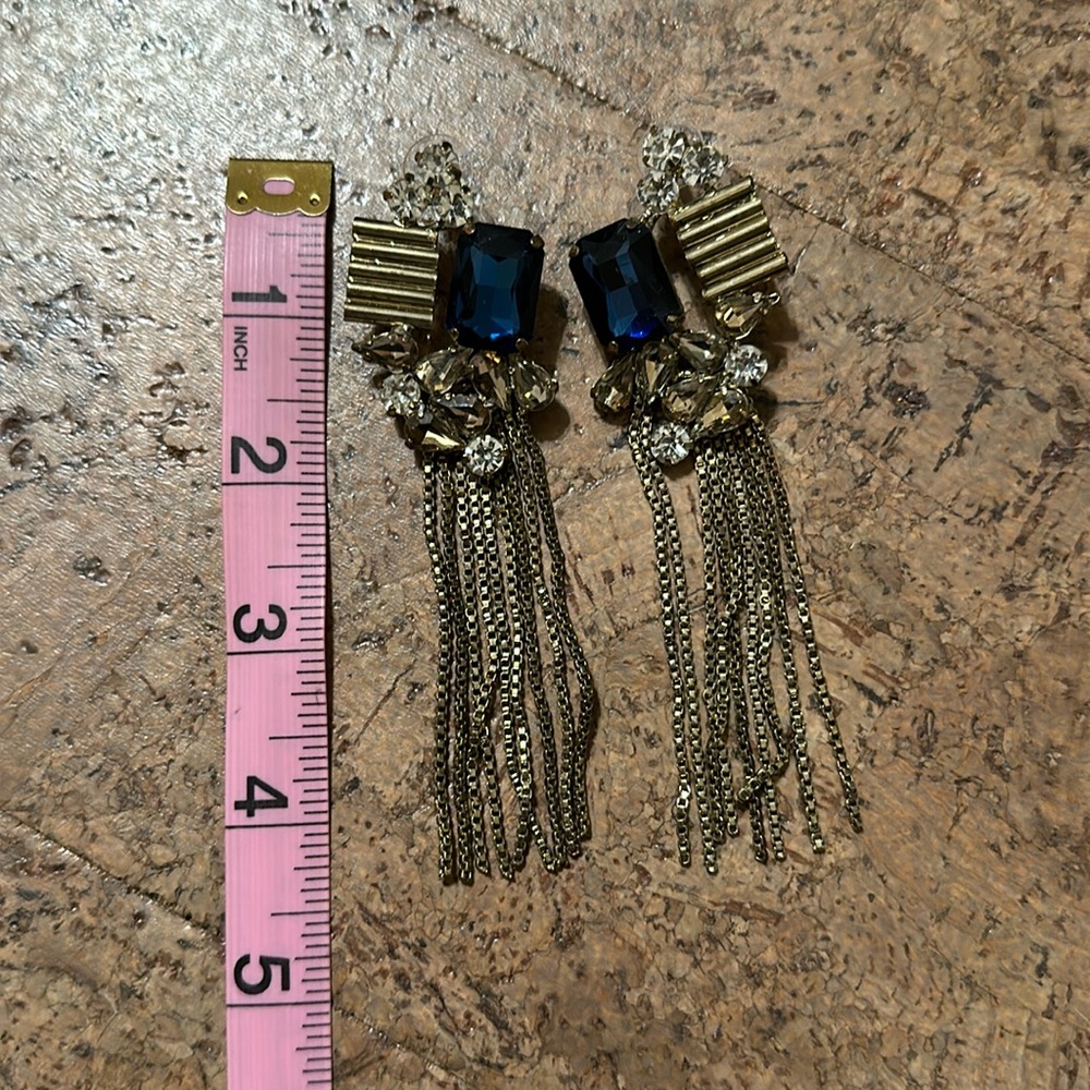 Gold and blue statement earrings 💛